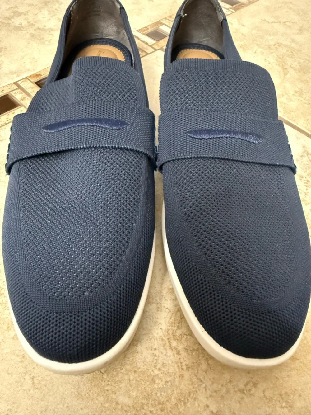Tommy Bahama Navy Knit Slip-On Loafers with White Sole - Picture 1 of 7